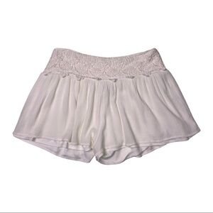 Nikibiki White Crochet Shorts